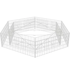 Korotettu kuusikulmainen gabion-/kivikorikehys 200x173x40 cm