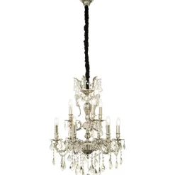 Kristallikruunu Aneta Lighting Allington Ø60cm 9-osainen antiikkihopea