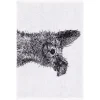 Käsipyyhe Finlayson Kettu, 50x70cm, luomupuuvilla, musta/valkoinen
