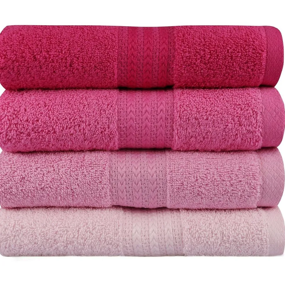 Käsipyyhe Linento 50x90 cm pinkit 4 kpl
