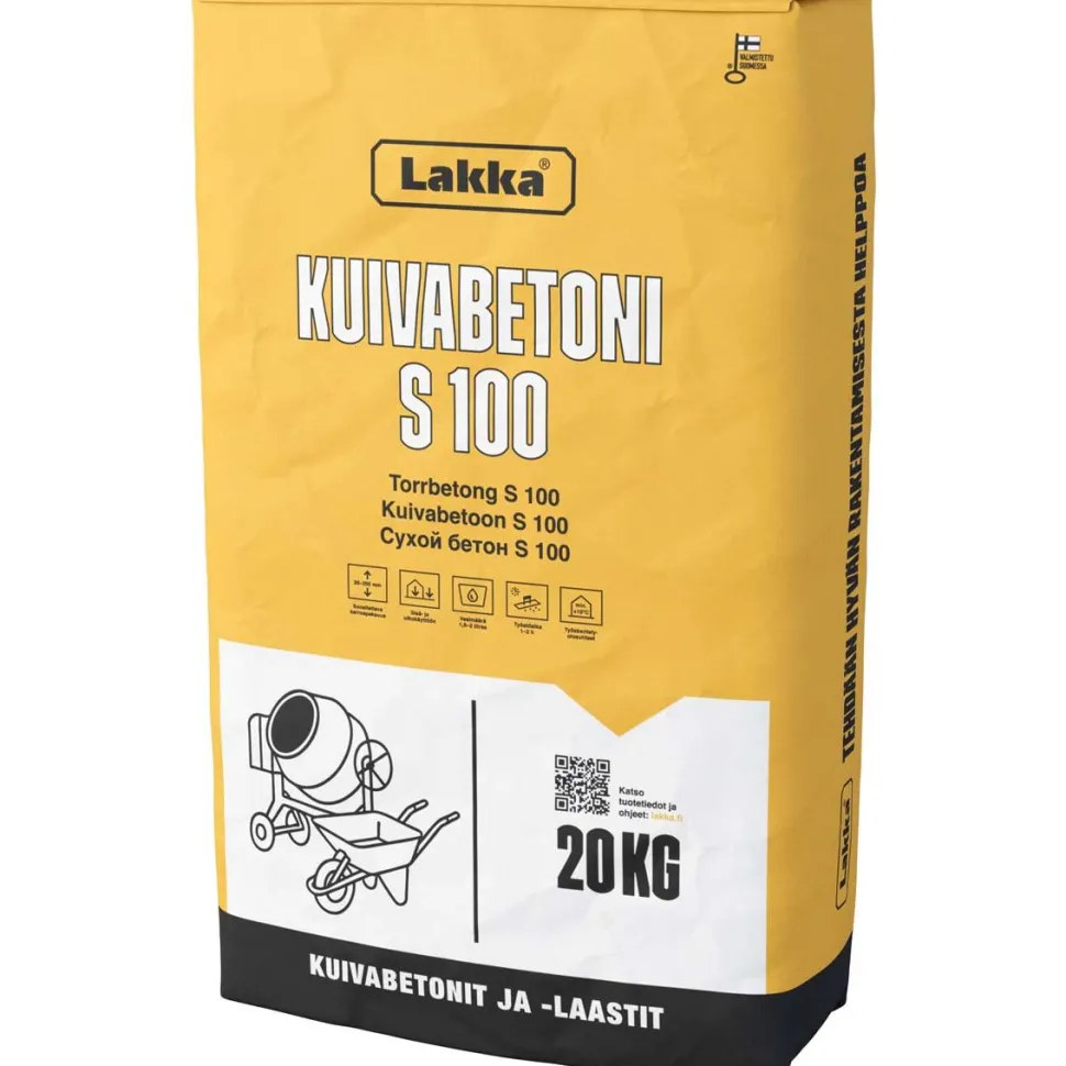 Kuivabetoni Lakka S 100, eri kokoja