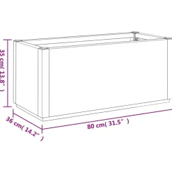 Kukkalaatikko puutarhaan vaaleanruskea 80x36x35 cm PP (68778)