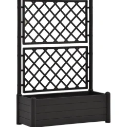 Kukkalaatikko säleiköllä 100x43x142 cm pp antrasiitti