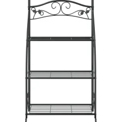 Kukkateline musta 56x30x96 cm teräs