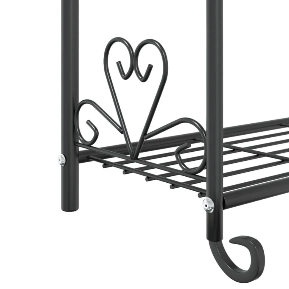 Kukkateline musta 56x30x96 cm teräs