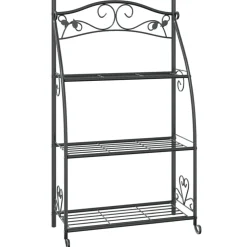 Kukkateline musta 56x30x96 cm teräs