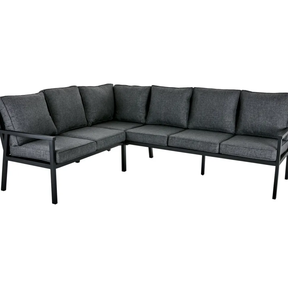 Kulmasohva terassille Brafab Rana, 6-istuttava, harmaa/musta