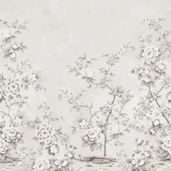 Kuvatapetti Rebel Walls Floral Chinoiserie harmaa, mittatilaus, non-woven