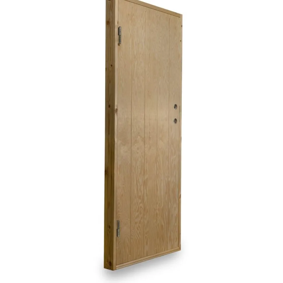 Kylmävaraston ovi Jabo Ljusdal 80x190cm vasen, käsittelemätön urajyrsitty vaneri