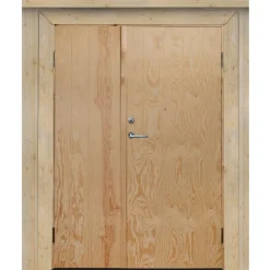 Kylmävaraston pariovi Jabo Ljusdal 130x190cm, käsittelemätön urajyrsitty vaneri