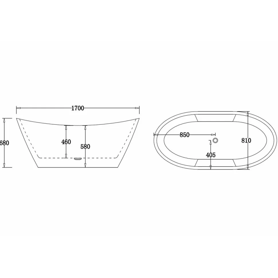 Kylpyamme Bathlife Ideal Relax 170 cm