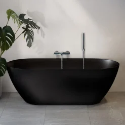 Kylpyamme Bathlife Stillsam, 1600 mm, musta