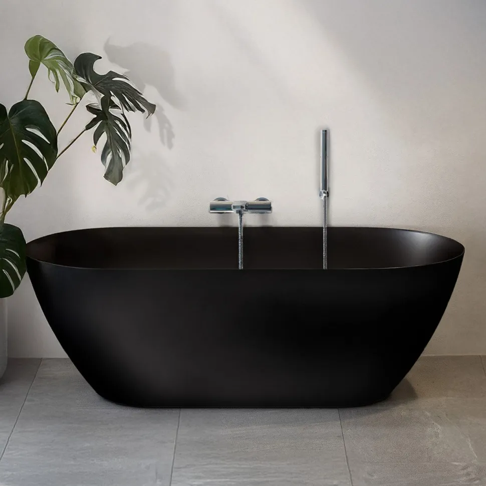 Kylpyamme Bathlife Stillsam, 1600 mm, musta