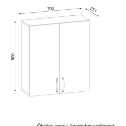 Kylpyhuoneen kaappi Linento Furniture Benito, 70x80cm, valkoinen