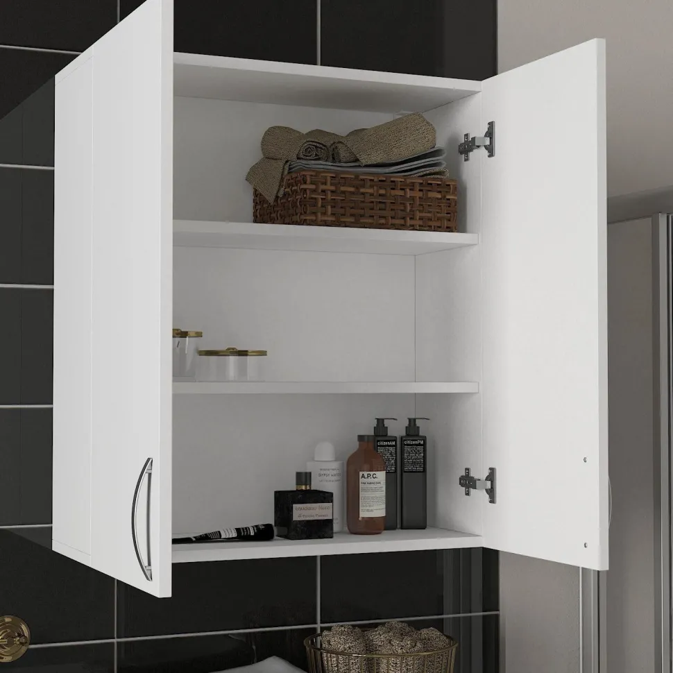 Kylpyhuoneen kaappi Linento Furniture Benito, 70x80cm, valkoinen