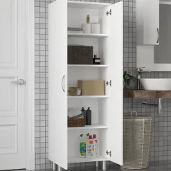 Kylpyhuoneen kaappi Linento Furniture Arizona 2, 59.4x173.6cm, valkoinen