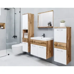 Kylpyhuoneen kalusteryhmä pesualtaalla ALBA MDF, beige/valkoinen (6241)