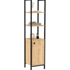 Kylpyhuoneen korkea kaappi Linento Furniture Derin, korkeus 161.8cm, ruskea