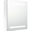 Kylpyhuoneen LED-Peilikaappi kiiltävä valkoinen 50x14x60 cm (26486)