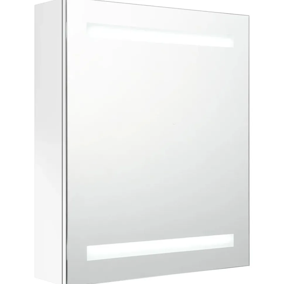 Kylpyhuoneen LED-Peilikaappi kiiltävä valkoinen 50x14x60 cm (26486)