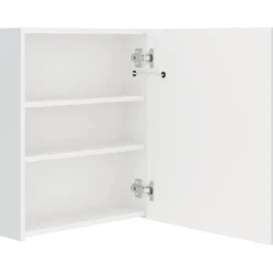Kylpyhuoneen LED-Peilikaappi kiiltävä valkoinen 50x14x60 cm (26486)