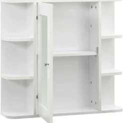 Kylpyhuoneen peilikaappi valkoinen 66x17x63 cm mdf