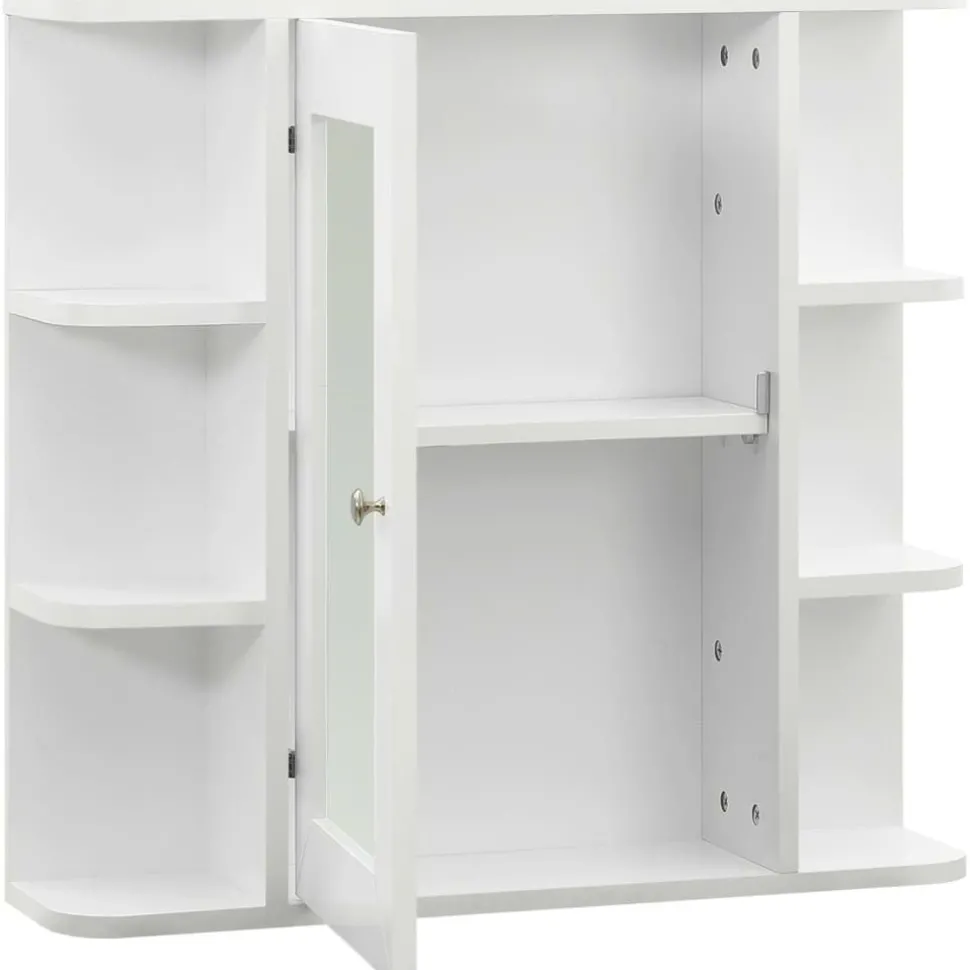 Kylpyhuoneen peilikaappi valkoinen 66x17x63 cm mdf