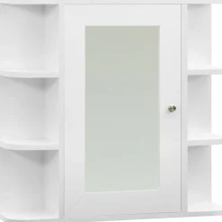Kylpyhuoneen peilikaappi valkoinen 66x17x63 cm mdf