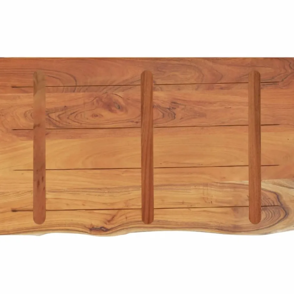 Kylpyhuoneen työtaso 90x60x2,5 cm suorakaide täysi akasiapuu (70261)