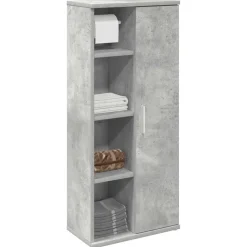 Kylpyhuonekaappi rullatelineellä Betoninharmaa 39x22x90 cm (58527)