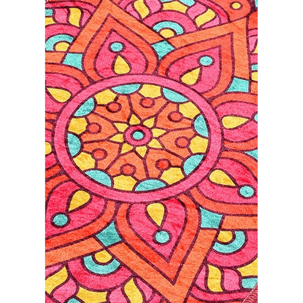 Kylpyhuonematto Linento Mandal, 40x60cm, monivärinen