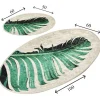 Kylpyhuonemattosetti Linento Floret, 2kpl, beige/vihreä