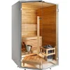 Kylpyhuonesauna Harvia Sirius Formula 1440x1240mm eri materiaaleja lämpökäsitelty panelointi kulmamalli