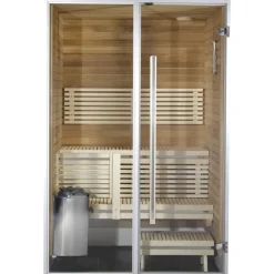 Kylpyhuonesauna Harvia Sirius Formula 1200x1240mm eri materiaaleja lämpökäsitelty panelointi