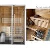 Kylpyhuonesauna Harvia Sirius Formula 1400x1240mm eri materiaaleja lämpökäsitelty panelointi