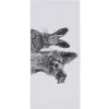 Kylpypyyhe Finlayson Pupu ja Kettu, 70x150cm, luomupuuvilla, musta/valkoinen