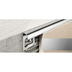 Laattalista Progress Profiles Projolly Quart 2,7m 12,5mm anodisoitu hopea