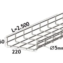Lankahylly sähkö Zn 2.5m 75/55/4mm