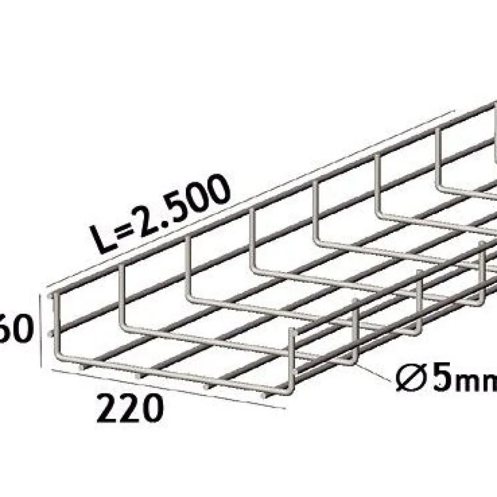Lankahylly sähkö Zn 2.5m 120/60/5mm