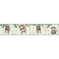 Lastenhuoneen boordi Kids Walls 45853, vinyylipinta, 0.18x5m, viidakko, ruskea