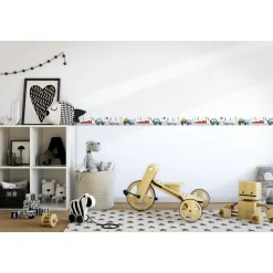 Lastenhuoneen boordi Kids Walls 45845, vinyylipinta, 0.18x5m, auto, monivärinen