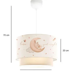 Lastenhuoneen riippuvalaisin Linento Lighting 241441 valkoinen