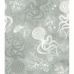 Lastenhuoneen tapetti Littlephant Aquatic, non-woven, eläin, vaaleanturkoosi