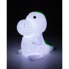 Lasten yöpöytävalaisin Rabalux Dinoo 14cm, RGB, ladattava, valkoinen/moniväri