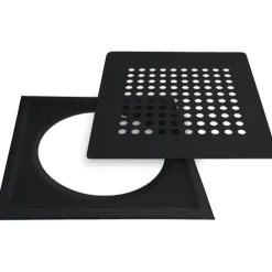 Lattiakaivon kansi PP-Tuote Design Neliö Mattamusta RST 197 x 197 mm