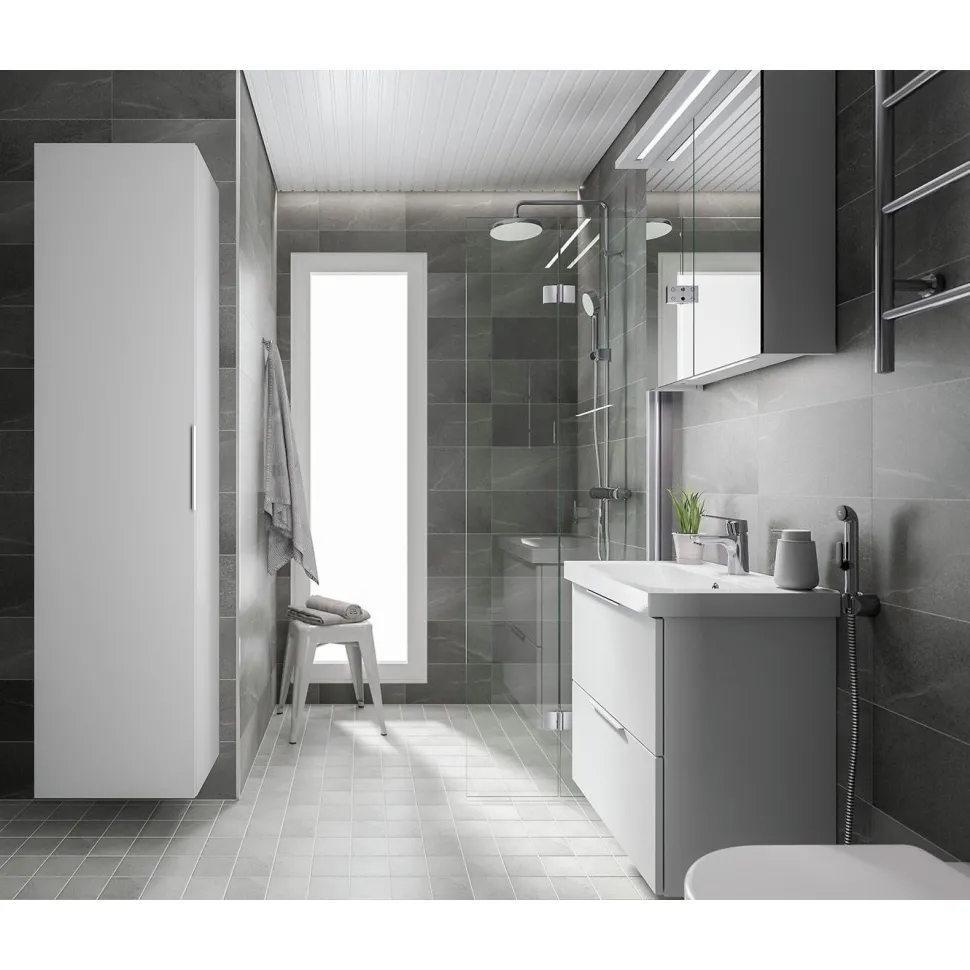 Lattialaatta Pukkila Landstone Grey kuvioitu himmeä sileä 97x97mm