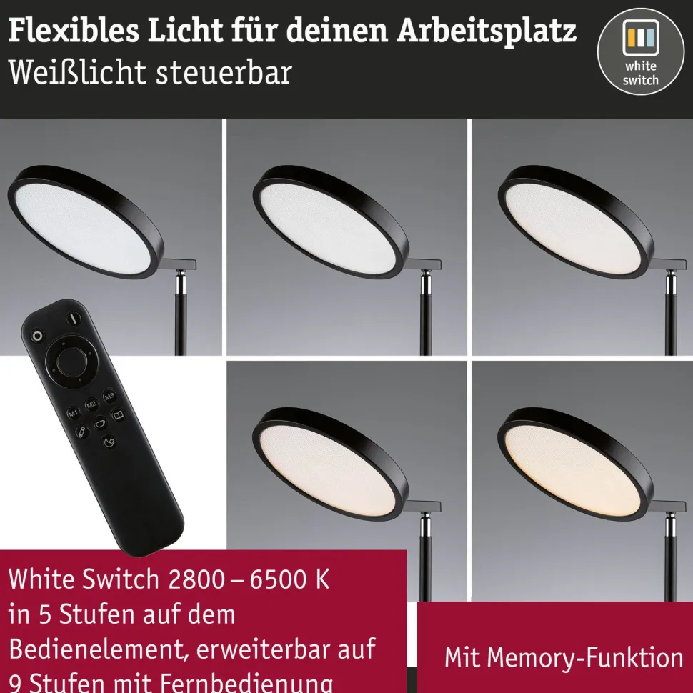 Lattiavalaisin Paulmann Caneta LED Tunable White 1750mm 1300lm 20W, musta
