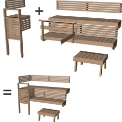 Laudepaketti Harvia Formula 22 2200/450 mm kulmalaude haapa