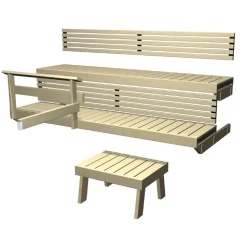Laudepaketti Harvia Formula 22 2200 mm suoralaude haapa