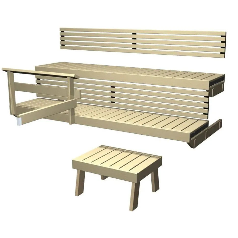 Laudepaketti Harvia Formula 22 2200 mm suoralaude haapa